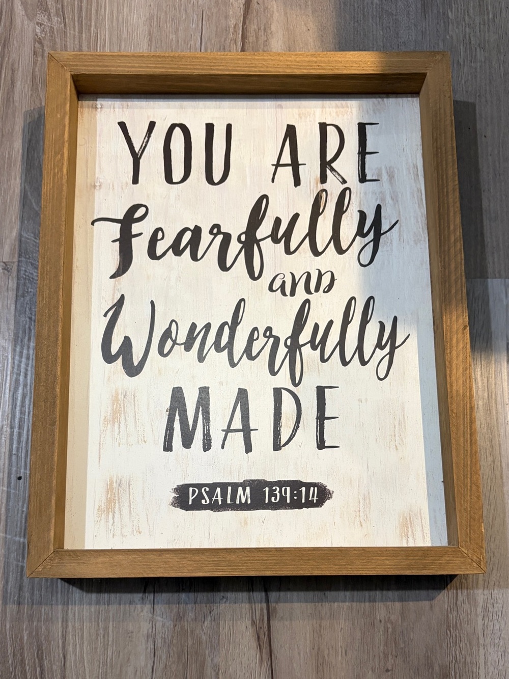 Wood-Framed 'You Are Fearfully and Wonderfully Made' Wall Art.